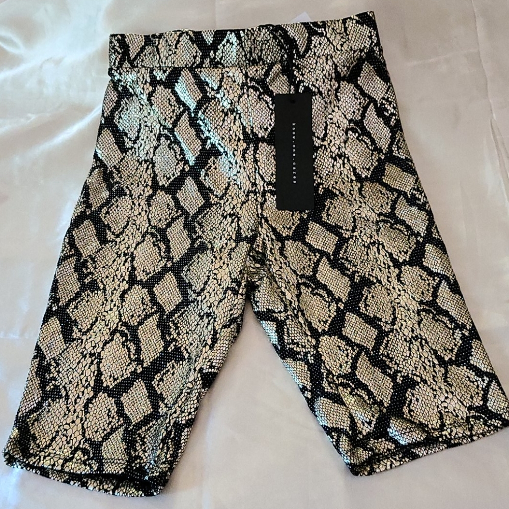 Know.One.Cares Gold Foil Bike Shorts - Small